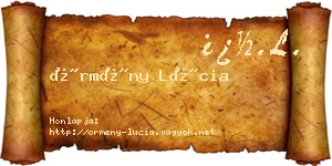 Örmény Lúcia névjegykártya